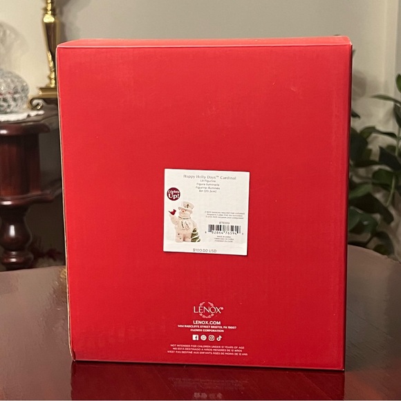Lenox Snowman Light Up Figurine Porcelain Happy Holly Days Cardinal Christmas 8” - Picture 4 of 6